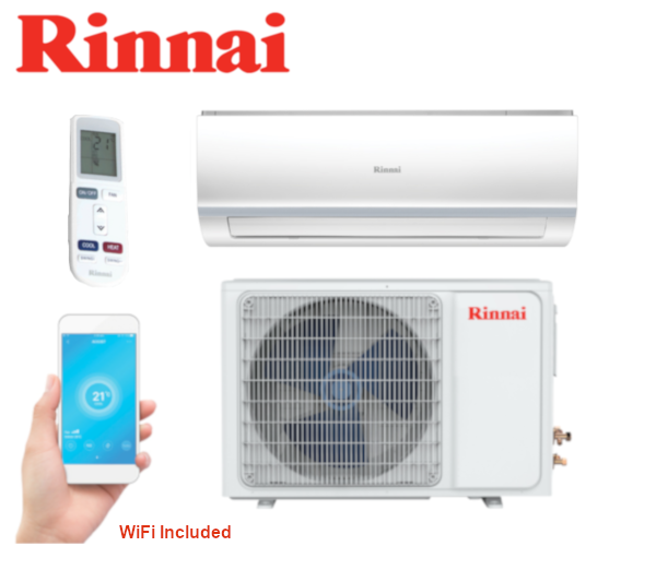Rinnai HSNRA26 2.6kW Hiwall D Series Inverter Split Air Conditioner  Brisbane Sydney Installation Cos