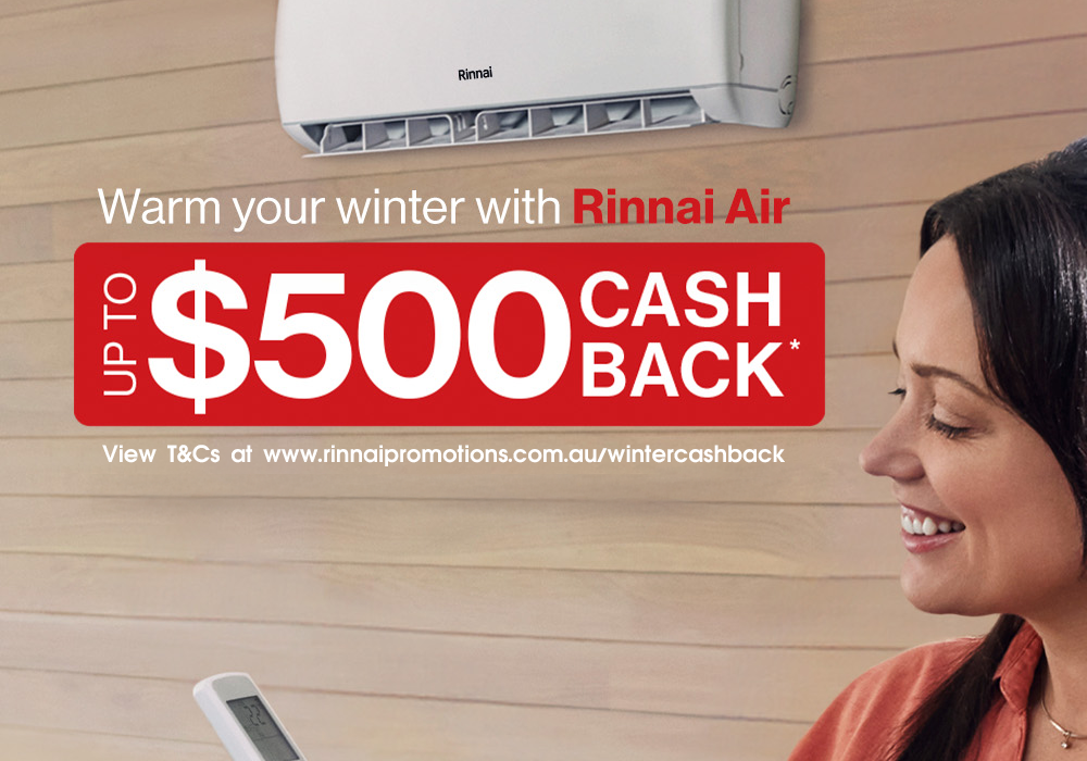 rinnai cash back promotional banner