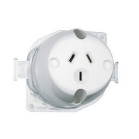 Surface Socket Rear Connect 10A 250V White