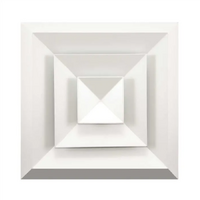 225 x 225mm Beveled Edge Diffuser 4-Way - 200 Dia Neck