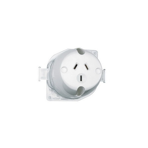 Surface Socket Rear Connect 10A 250V White