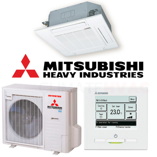 Mitsubishi Heavy Industries FDT100VNPWVH-RC-EXZ3A 10.0 kW Ceiling Cassette System [Colour: White]