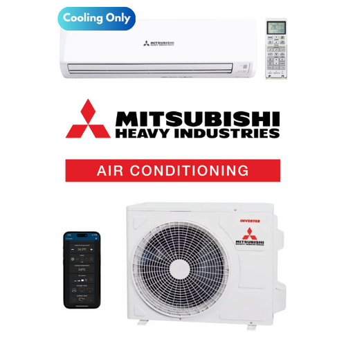 Mitsubishi Heavy (MHI) Bronte SRK24YRA-W-Set 7.1kW Wall Split Cooling Only Air Conditioning System